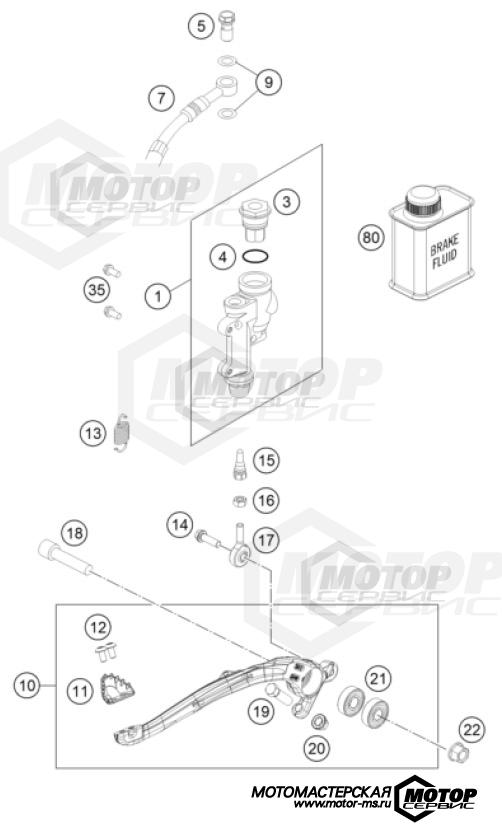 KTM MX 250 SX 2023 REAR BRAKE CONTROL
