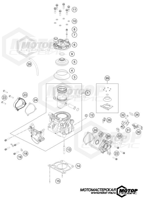KTM MX 125 SX 2023 CYLINDER, CYLINDER HEAD