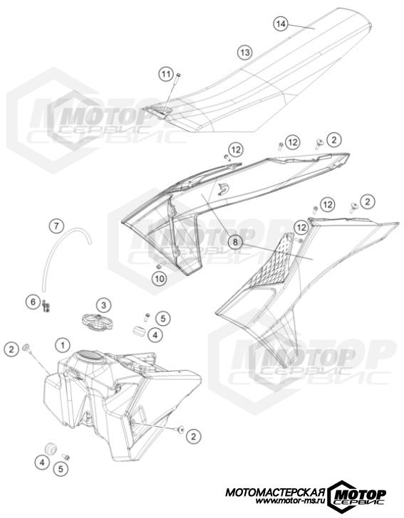 KTM MX 125 SX 2023 TANK, SEAT