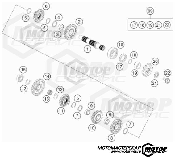 KTM MX 85 SX 19/16 2023 TRANSMISSION II - COUNTERSHAFT
