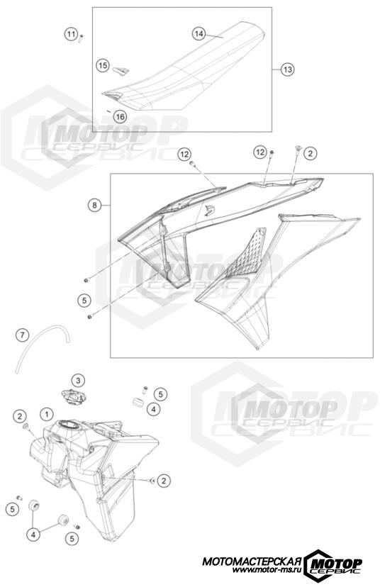 KTM Enduro 500 EXC-F Six Days 2024 TANK, SEAT