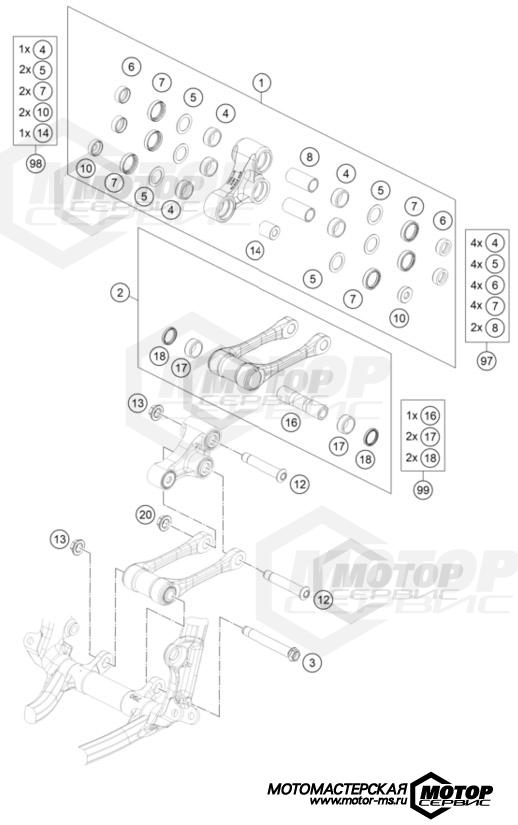 KTM Supermoto 450 SMR 2024 PRO LEVER LINKING
