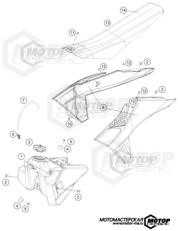 KTM Supermoto 450 SMR 2024 TANK, SEAT