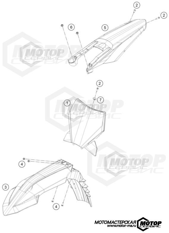 KTM MX 250 SX 2024 MASK, FENDERS